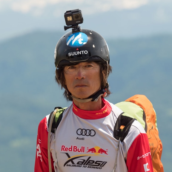 Kaoru Ogisawa (JPN) poses for portrait during the Red Bull X-Alps preparations in Aschau im Chiemgau, Austria on June 4, 2019